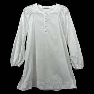 The Fold Size 12 / L 100% Cotton Tunic Top‎ White Side Slits Minimalist Shirt